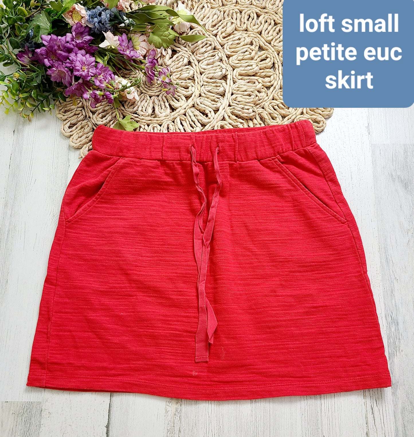 loft red skirt petite