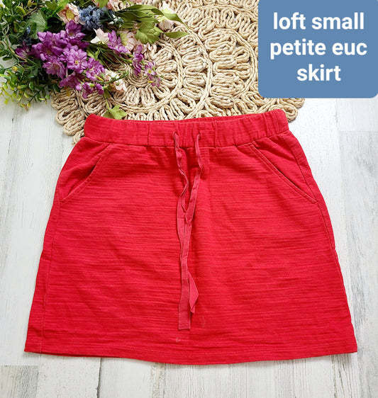 loft red skirt petite