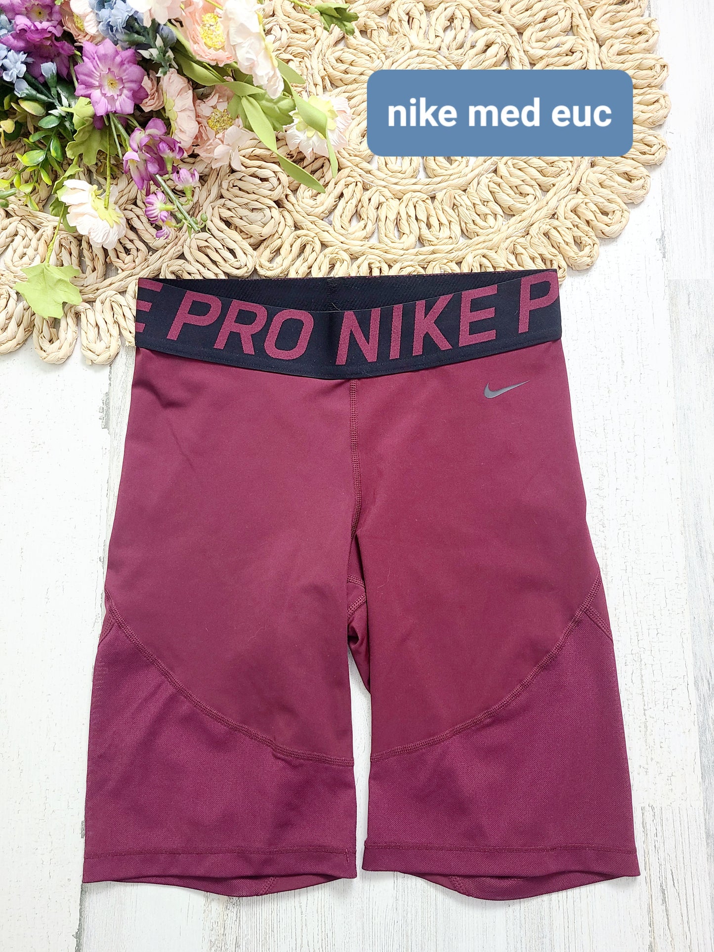 burgundy long womens nike spandex