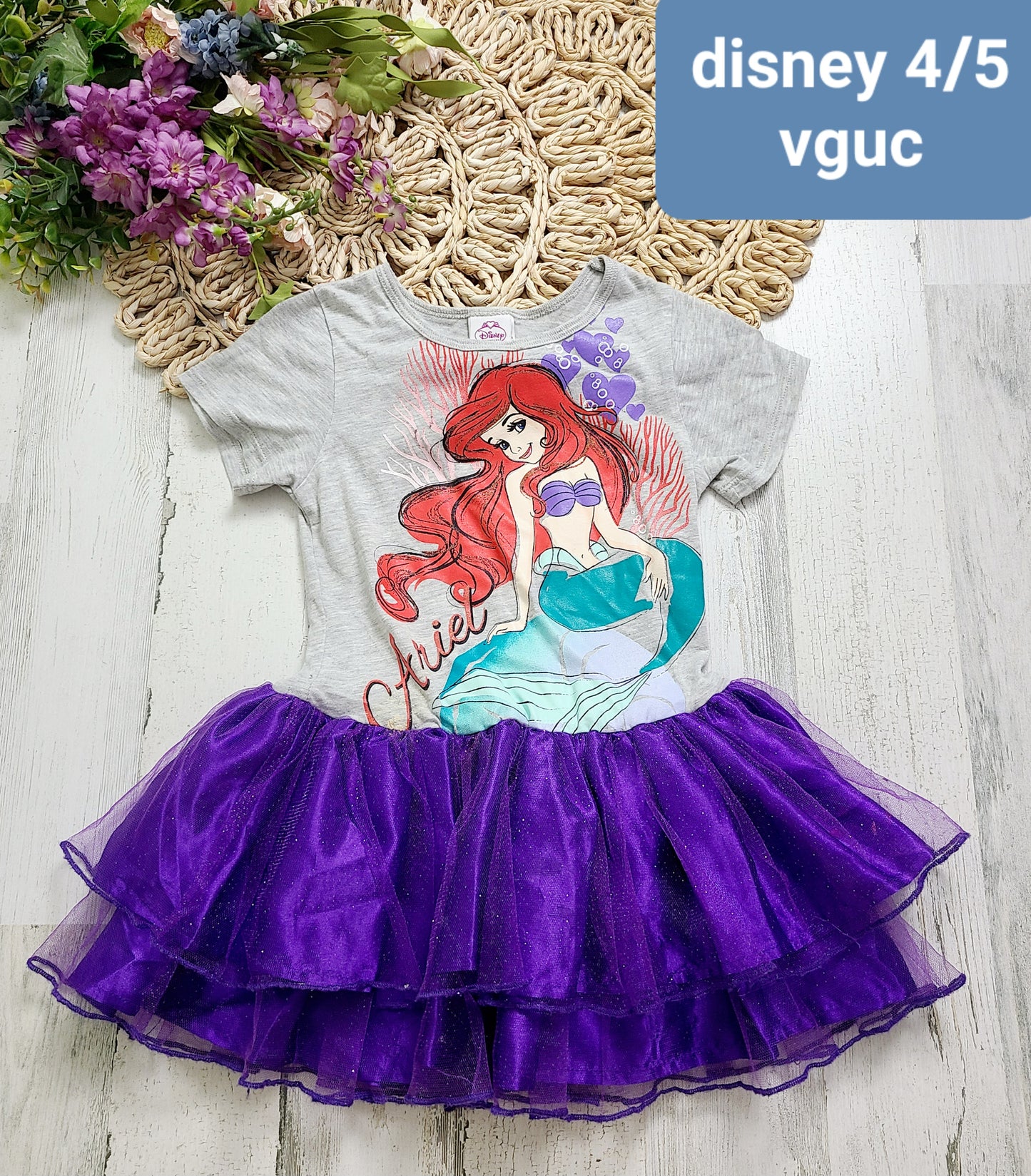 disney ariel dress 4/5t
