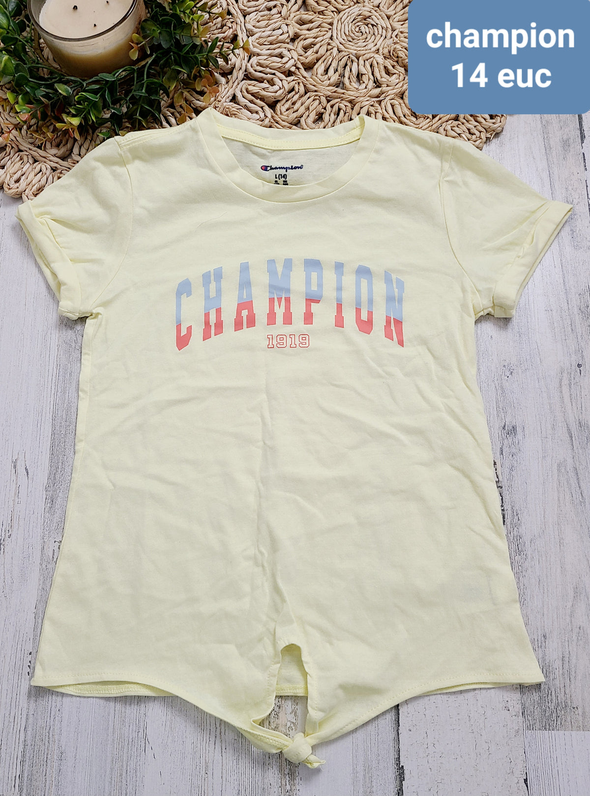 butter yellow champion tee