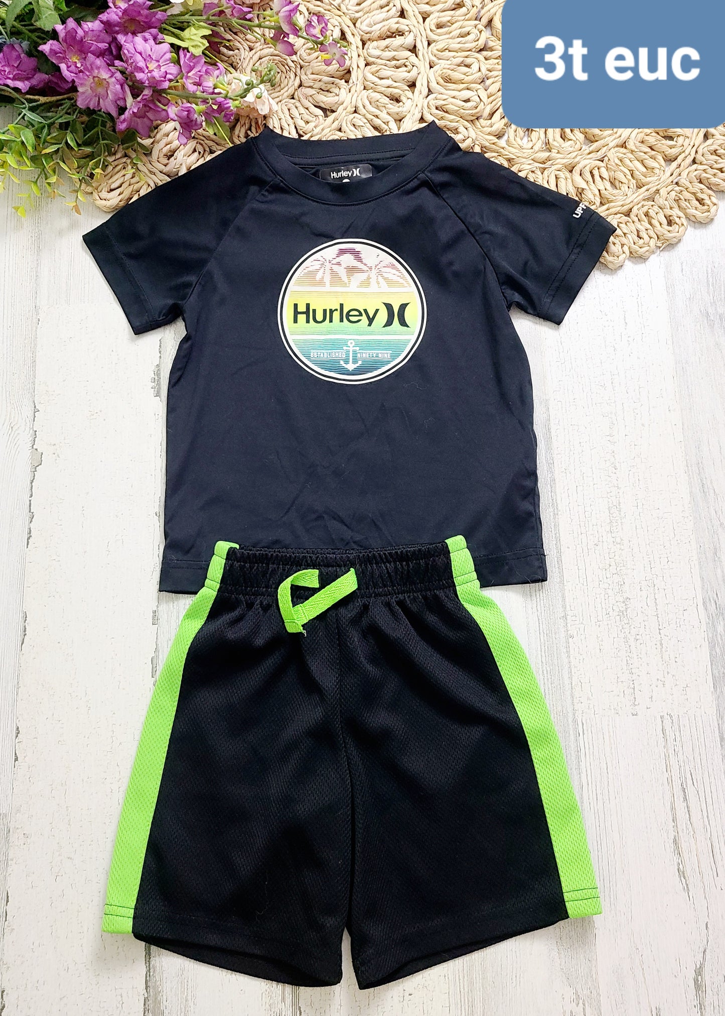 hurley black and neon
