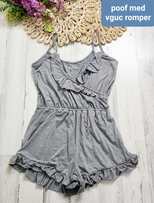 poof gray romper