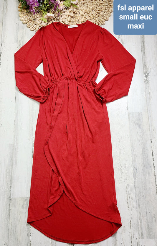 fsl red maxi dress