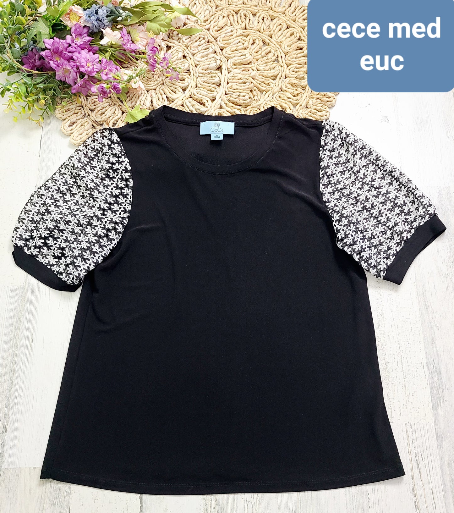 cece black puff shoulder