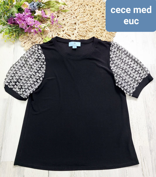 cece black puff shoulder