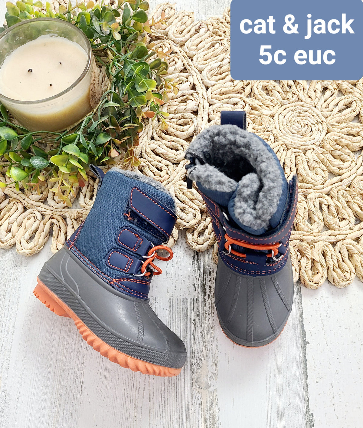 cat&jack blue gray orange boots