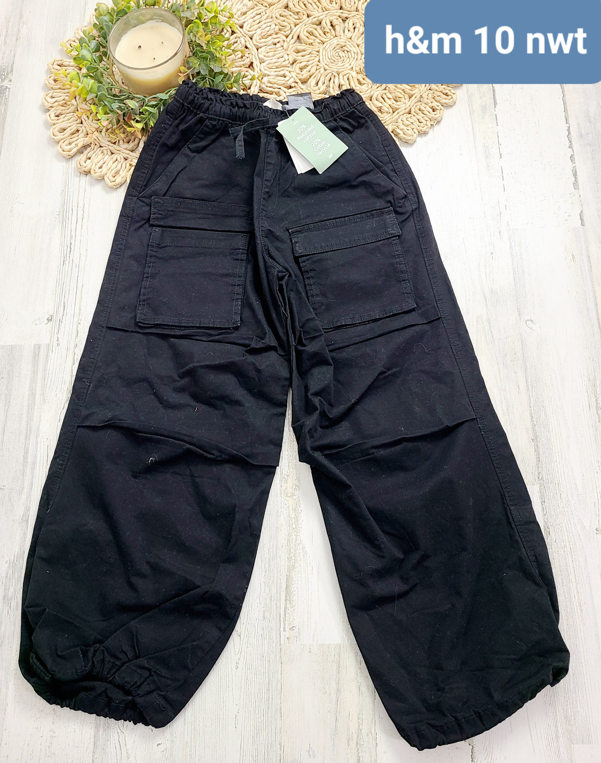 black cargo pants nwt h&m