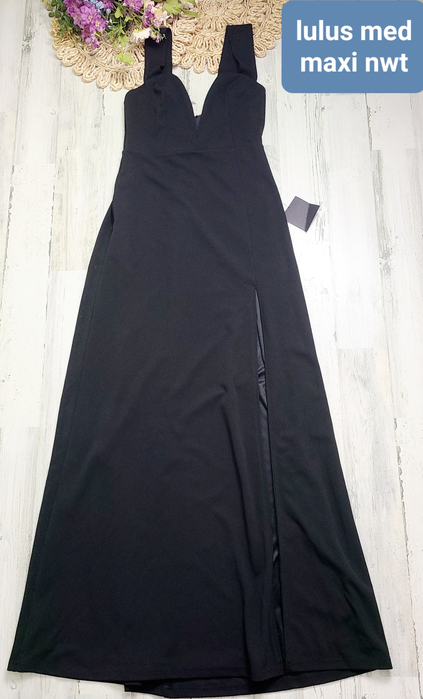 black maxi with slit lulus