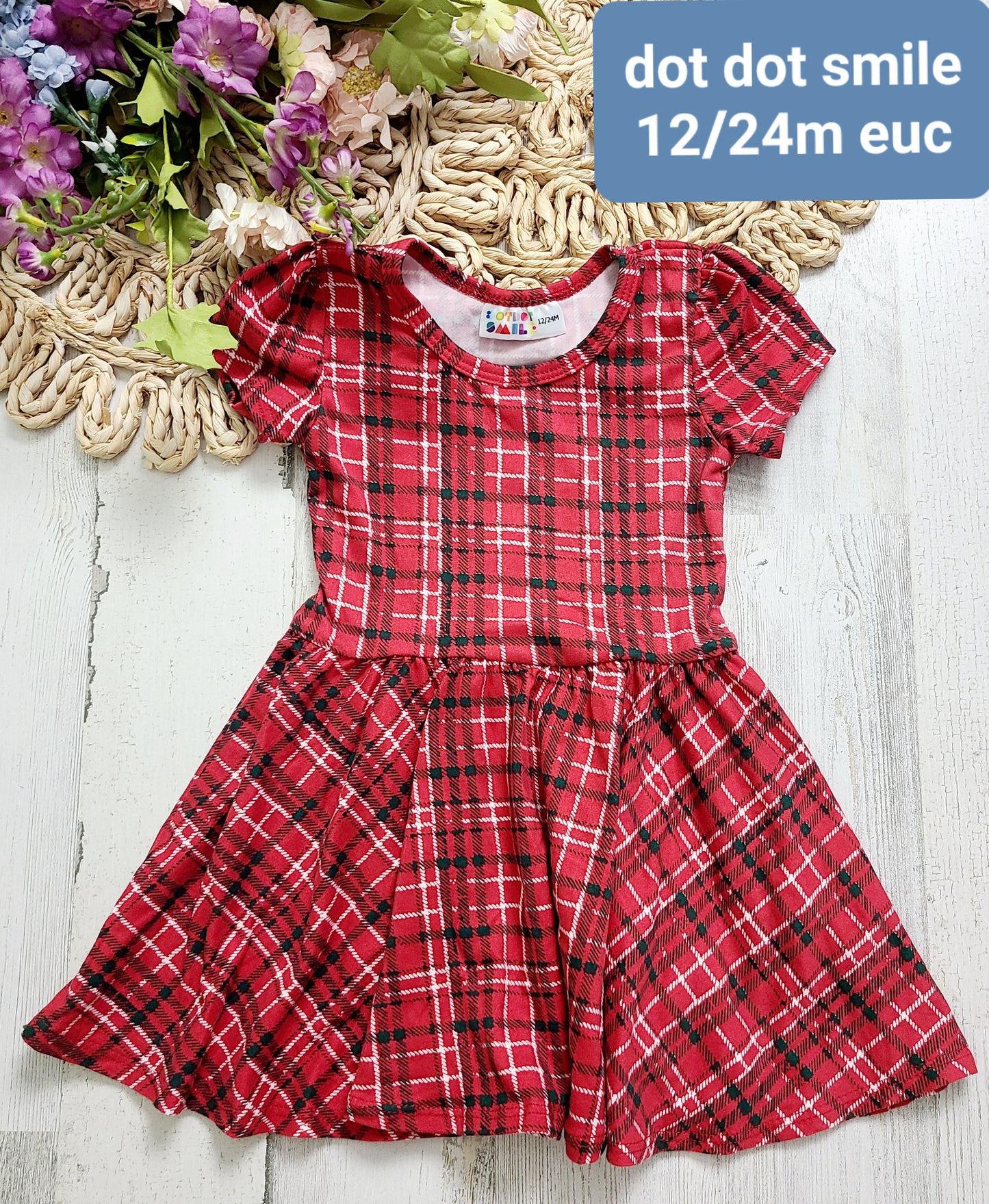 red plaid dot dot smile dress