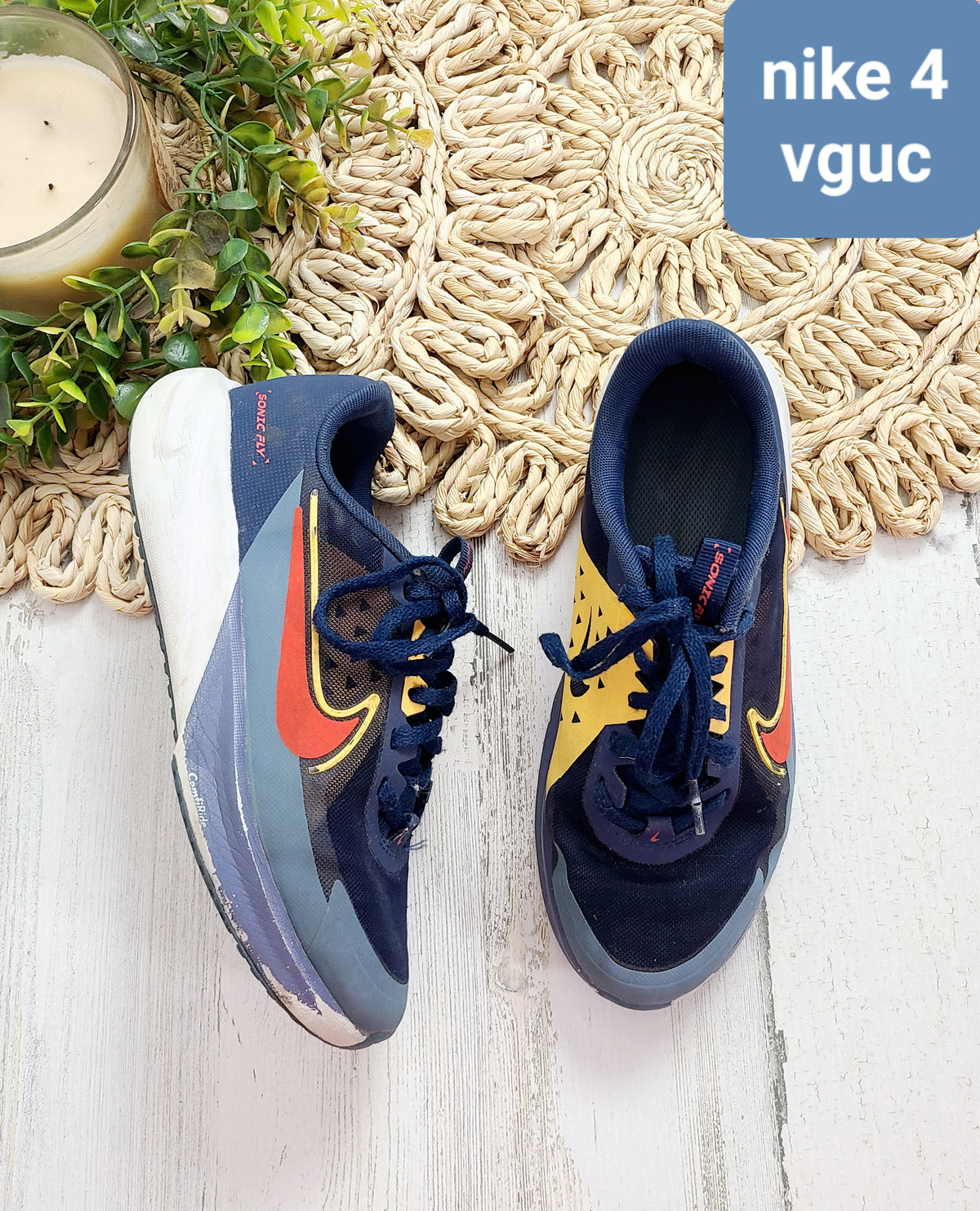 orange mustard blue nike shoes