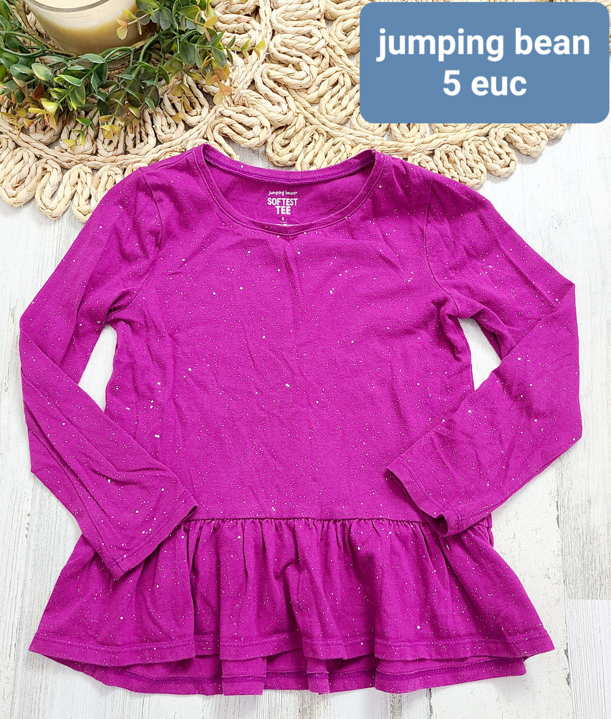 purple sparkly ruffle ls jumping bean