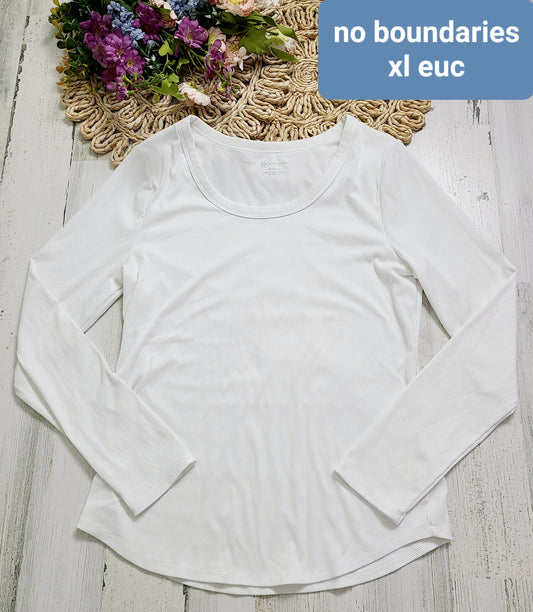 white no boundaries long sleeve xl