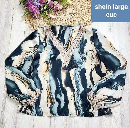 marble dark long sleeve shein