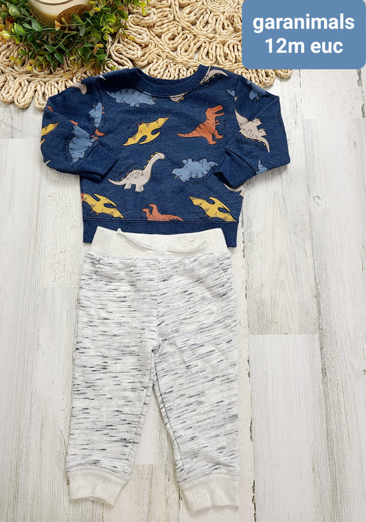 dino top heather gray sweats garanimals