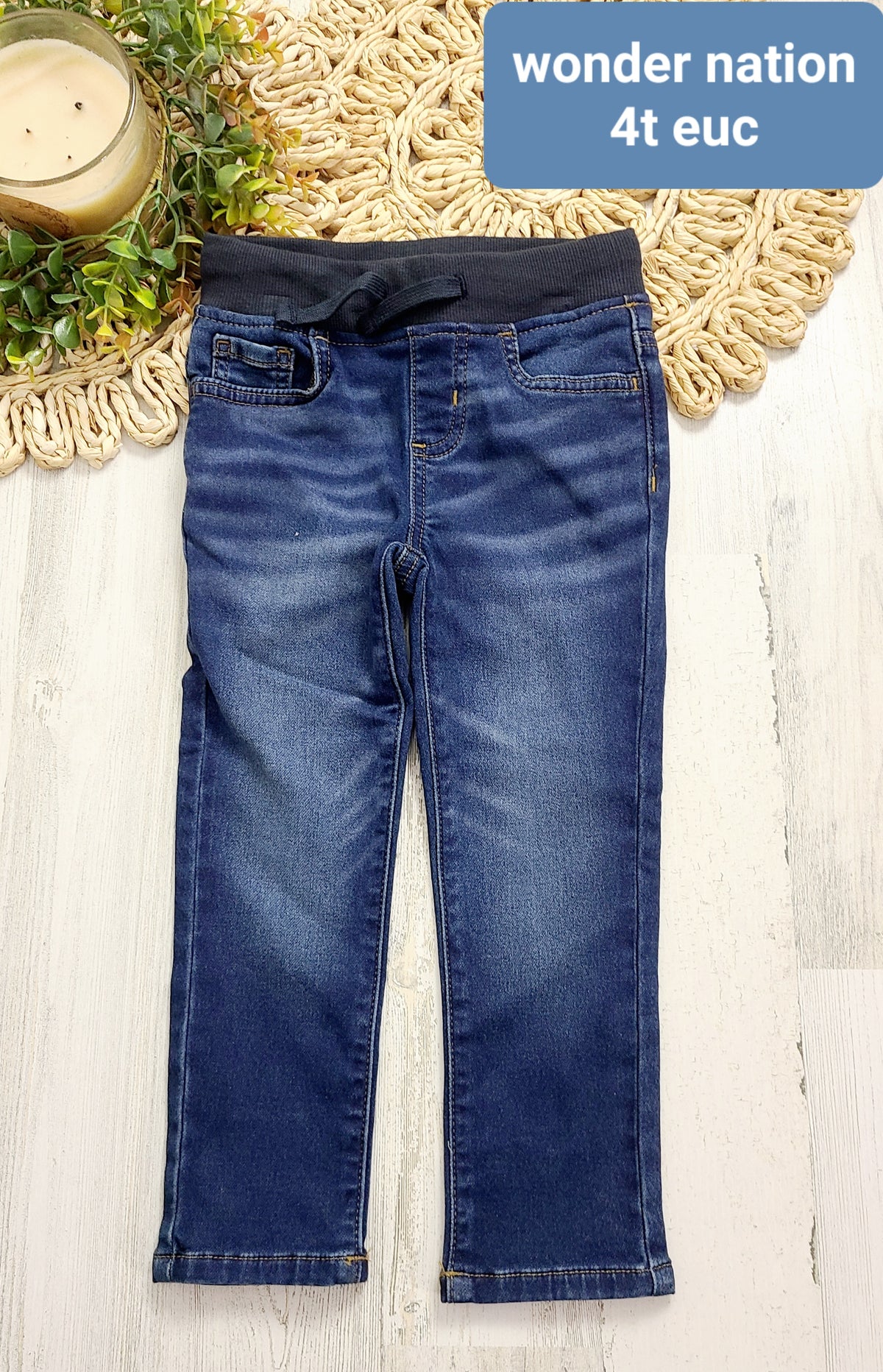 dark wash jean black waistband wonder nation