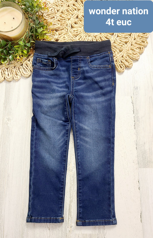 dark wash jean black waistband wonder nation