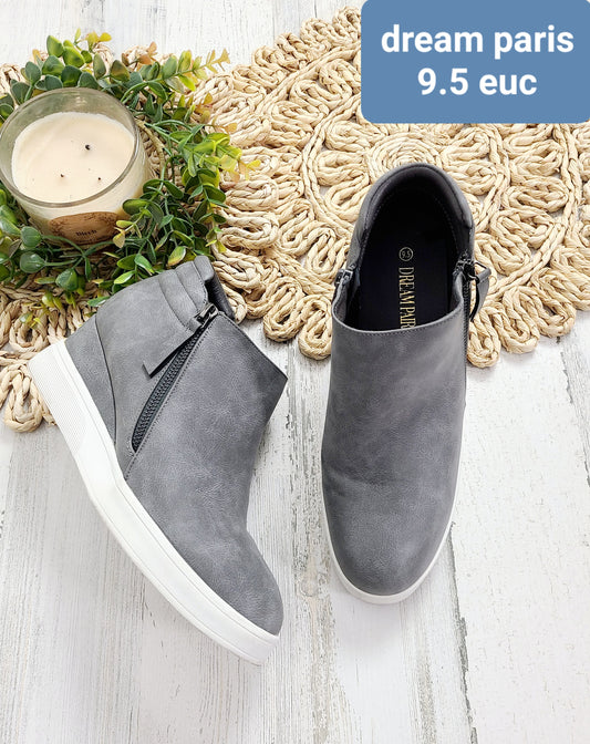 gray dream paris wedge sneakers