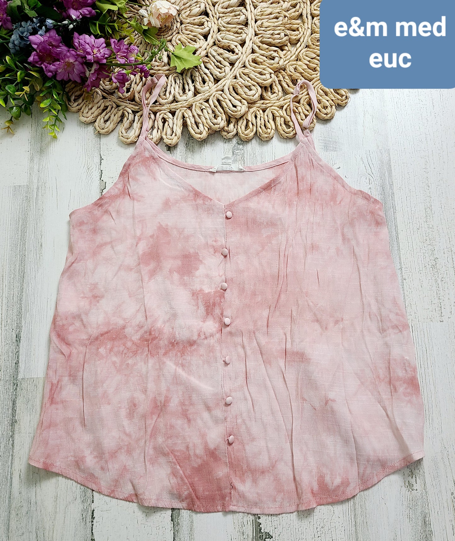 e&m tie dy tank button down