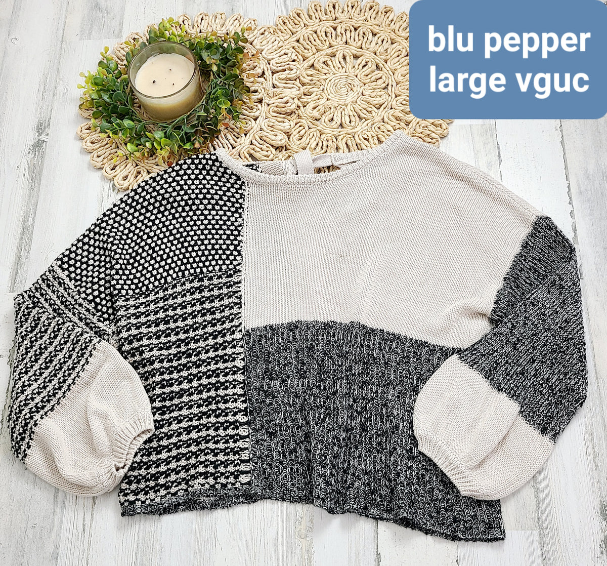 patch sweater blu pepper