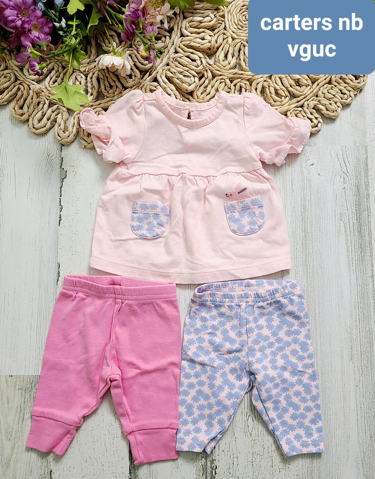 peplum top and two pants carters