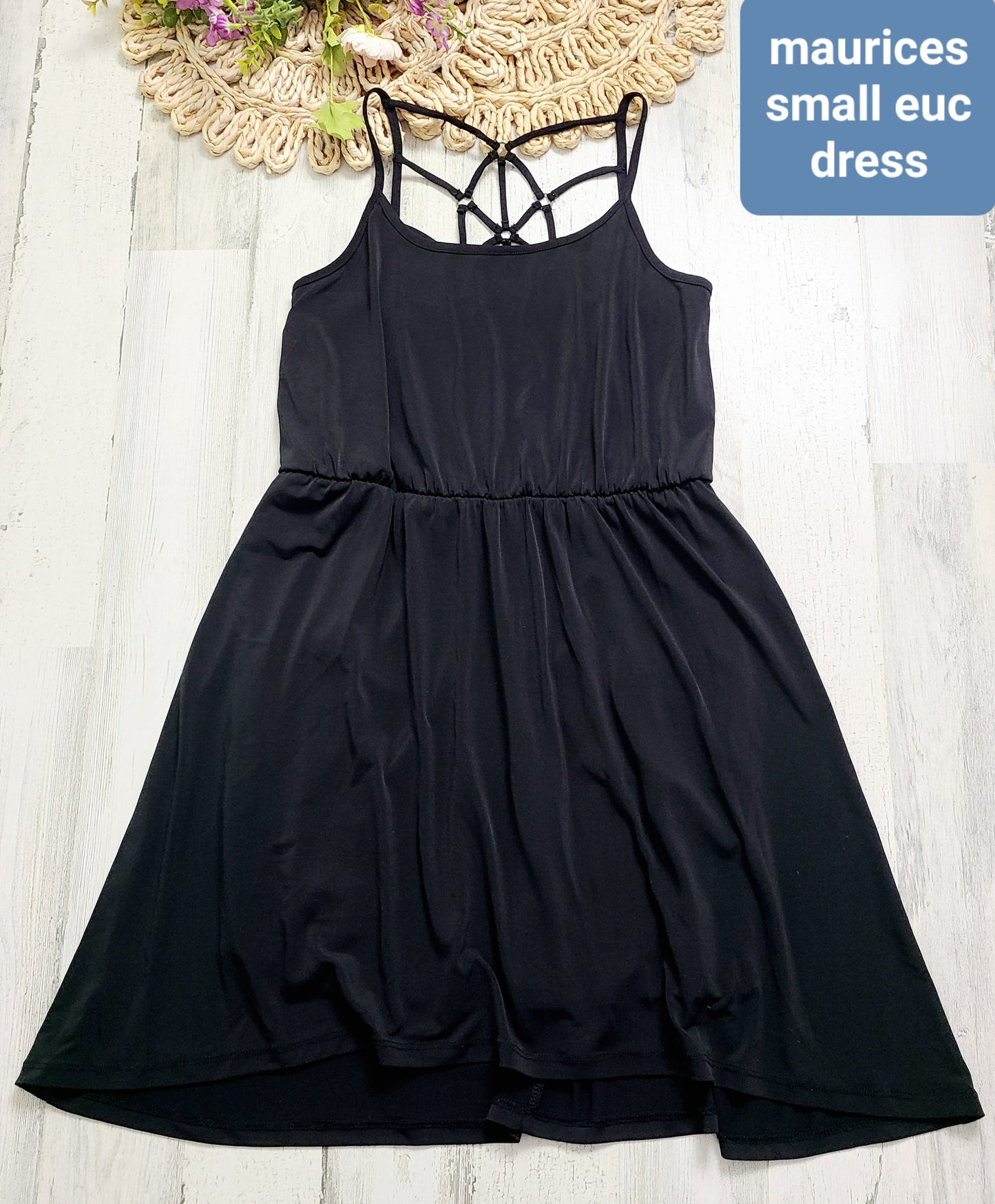maurices black dress crisscross back dress