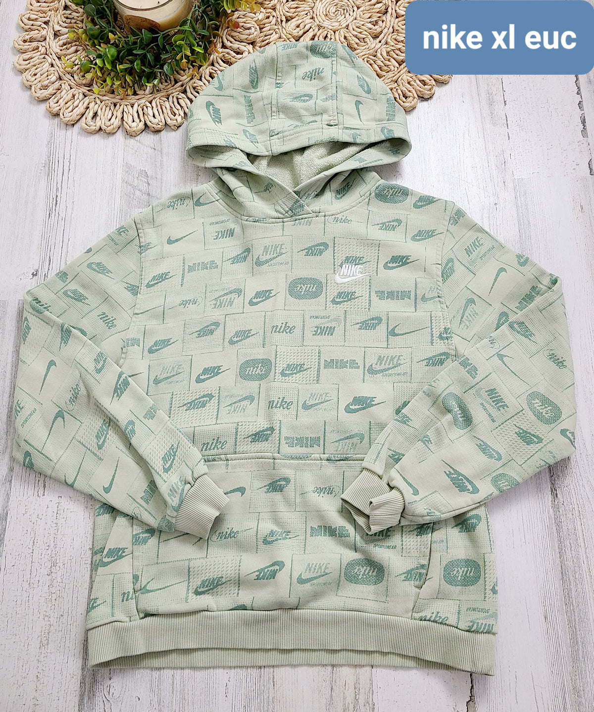 green logo nike hoodie