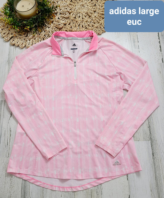 pink quarter zip adidas pullover