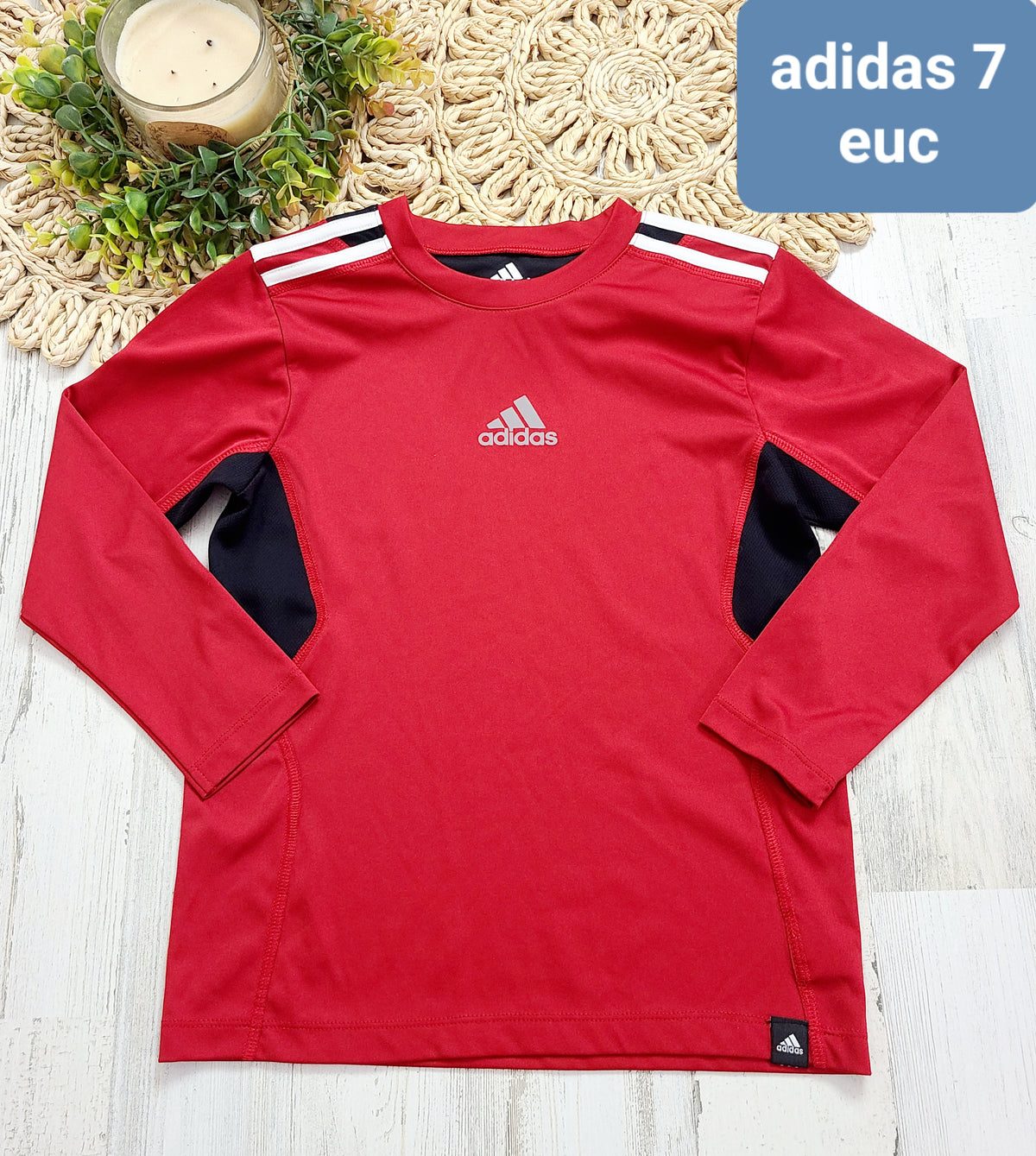 red adidas long sleeve 7y