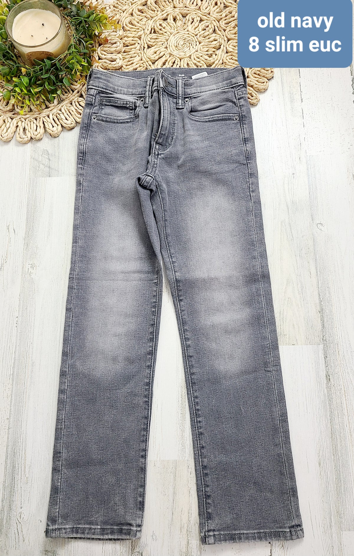 gray jeans 8y slim old navy