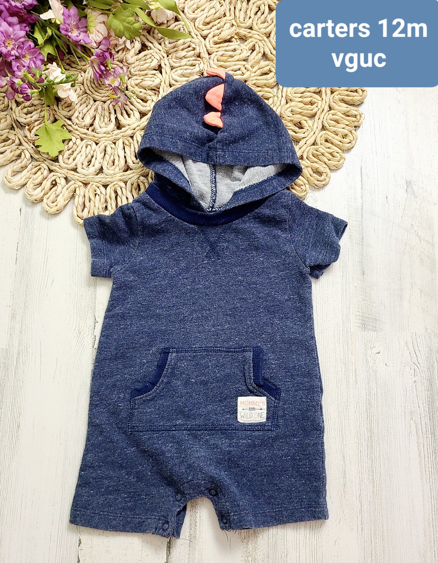 dino hood carters romper
