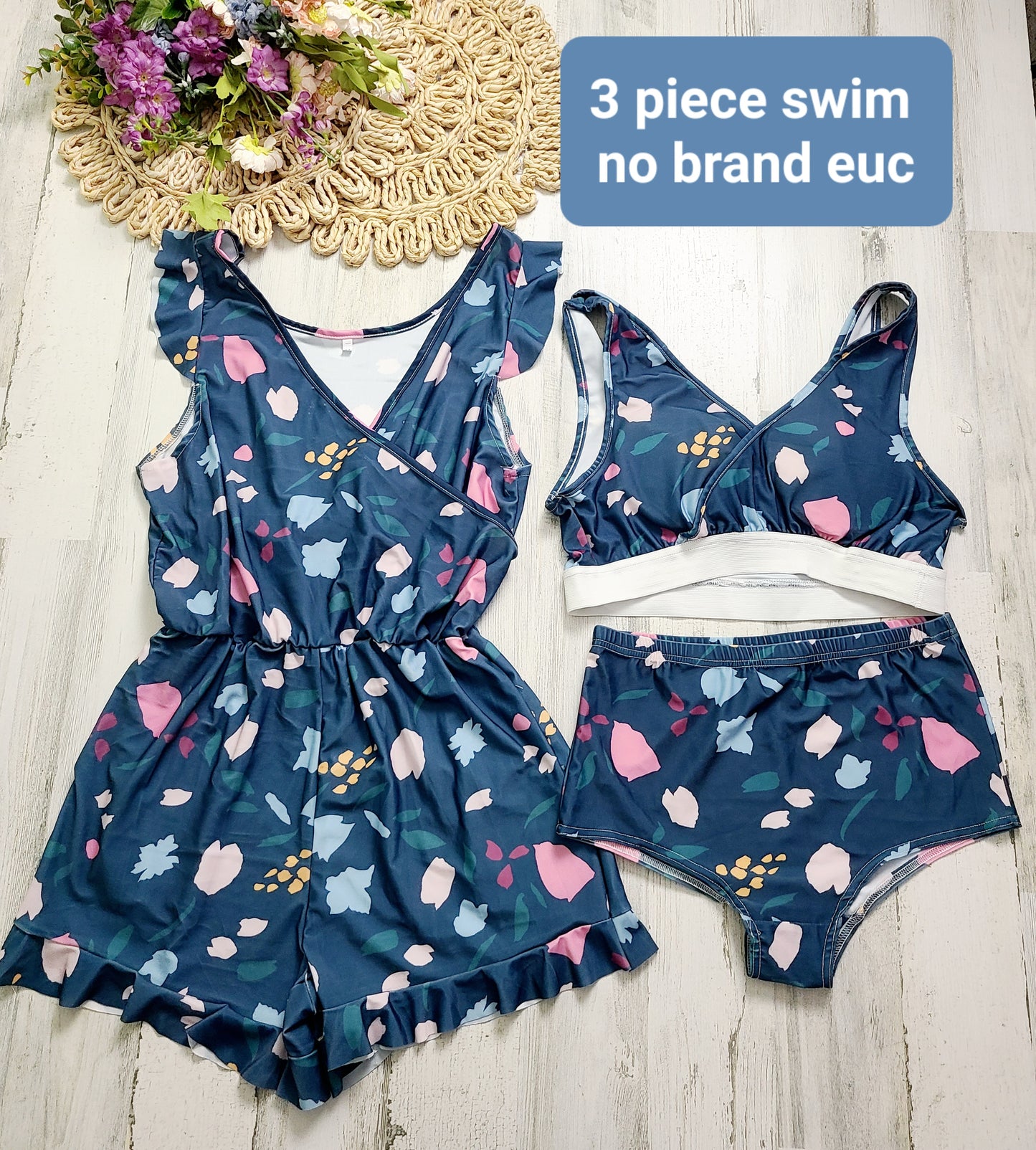 3 piece swim romper