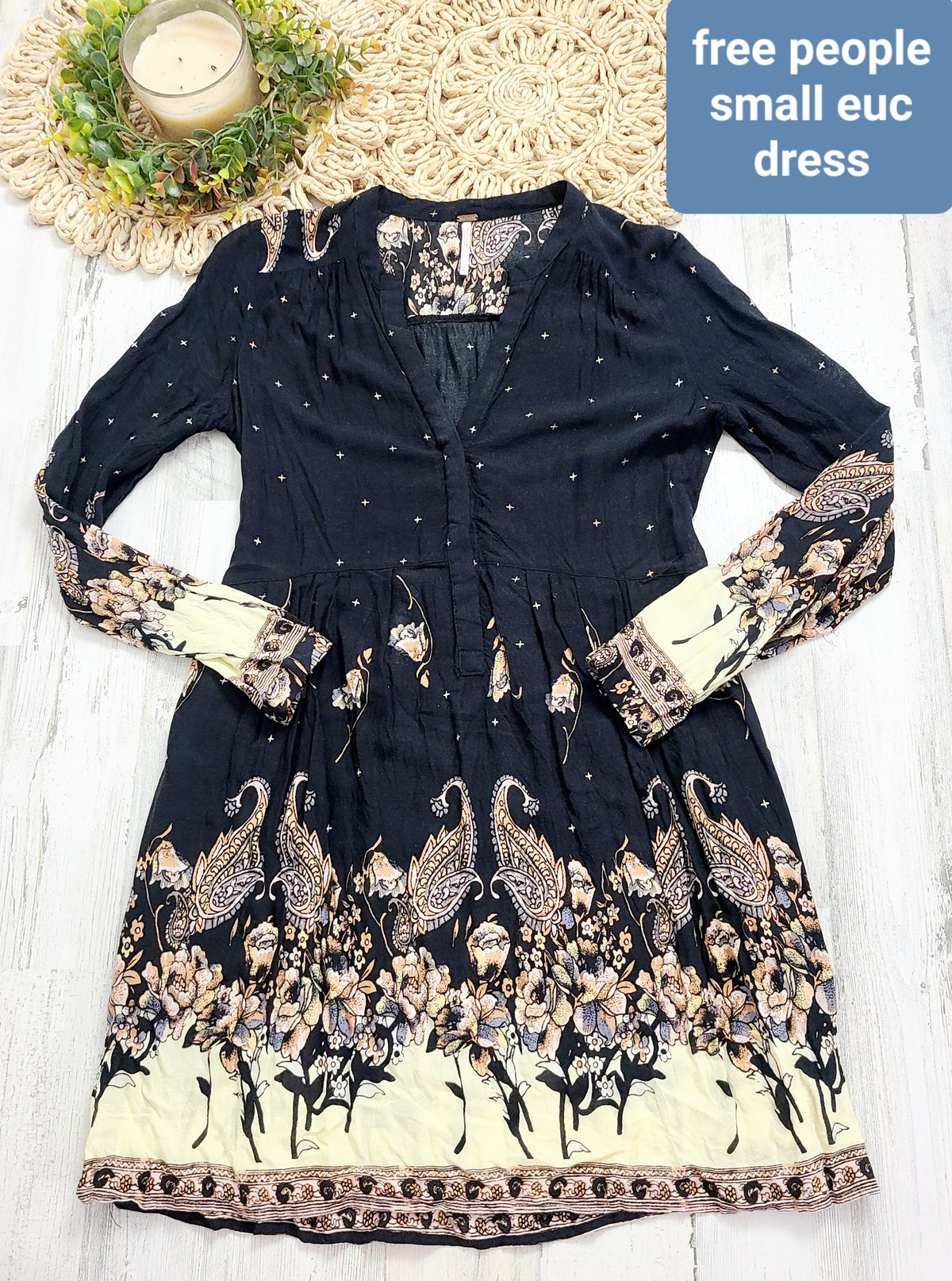 free people long sleeve dress small