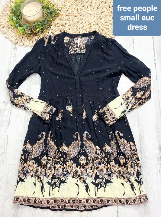 free people long sleeve dress small