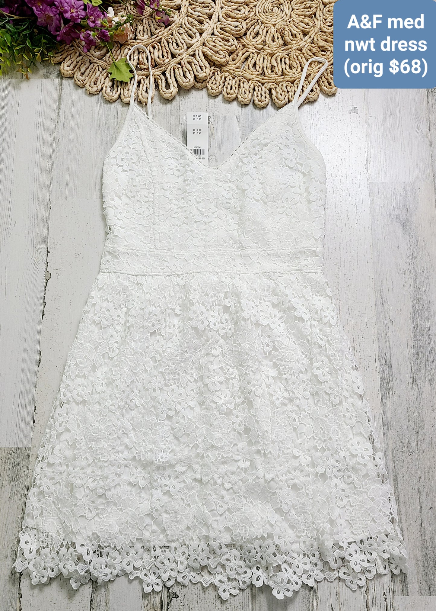 new a&f white lace dress
