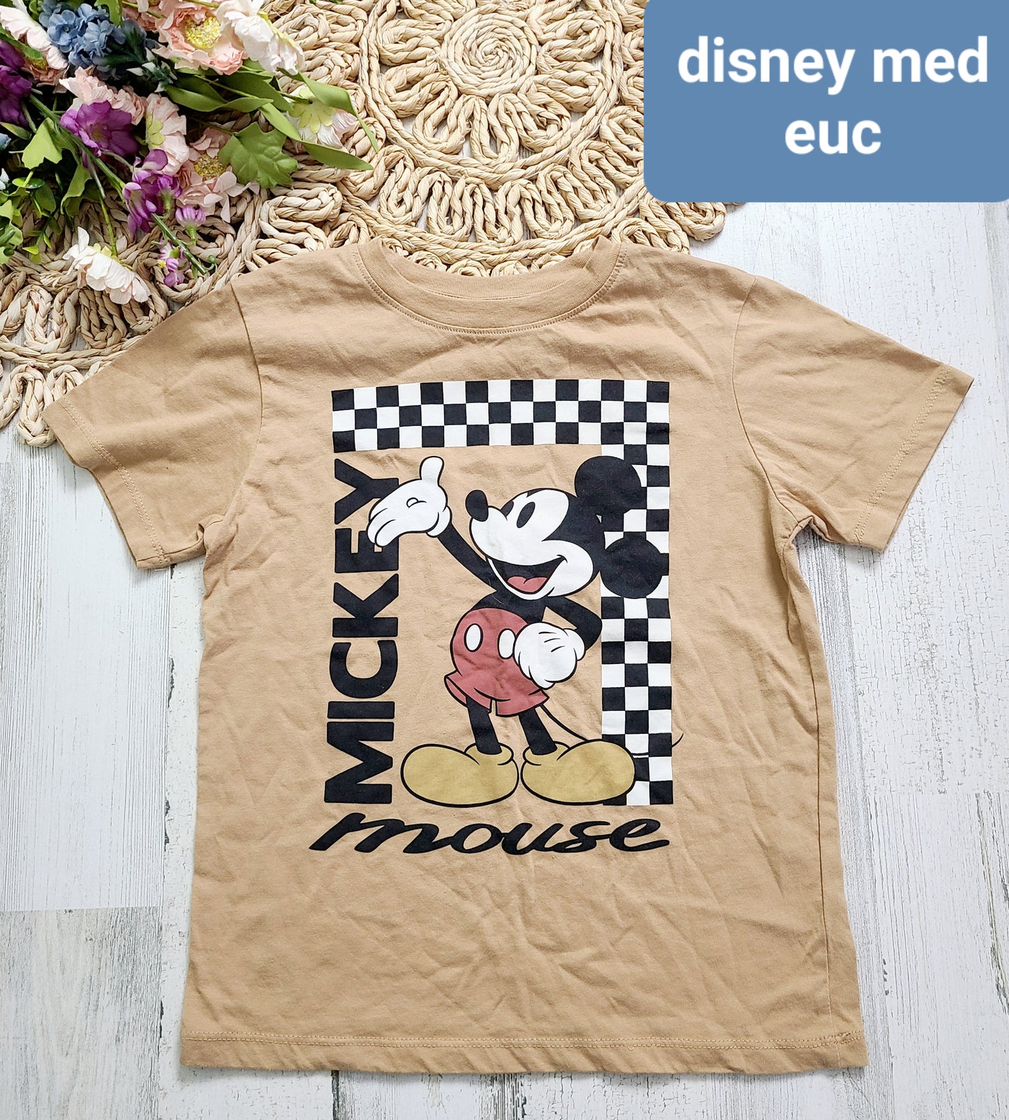 Checkered mickey tee