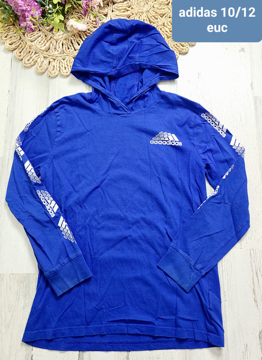 adidas blue hood long sleeve 10/12y