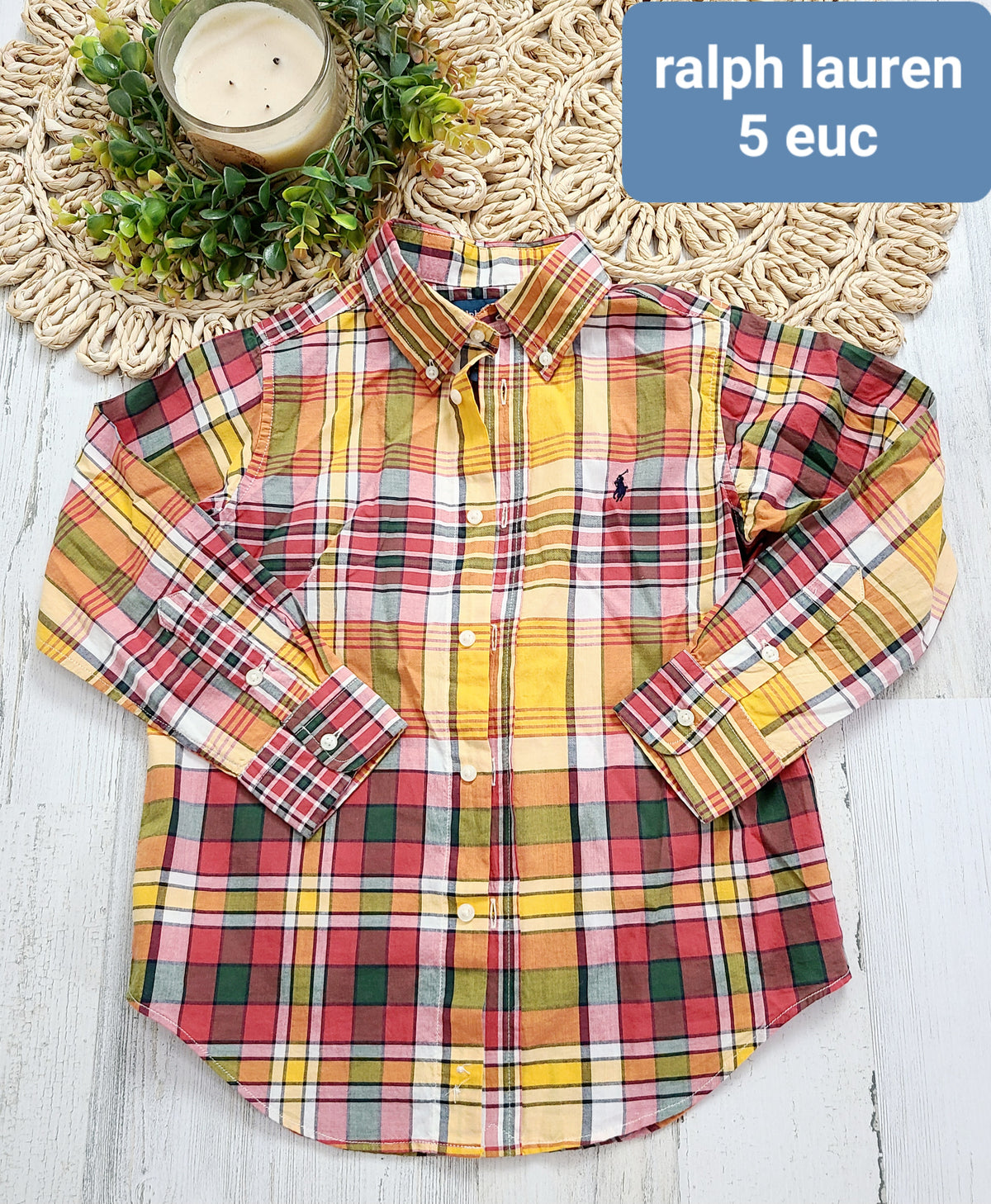 yellow red green plaid ralph lauren