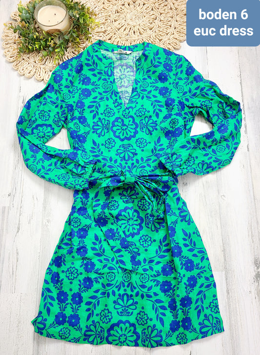 boden green blue dress