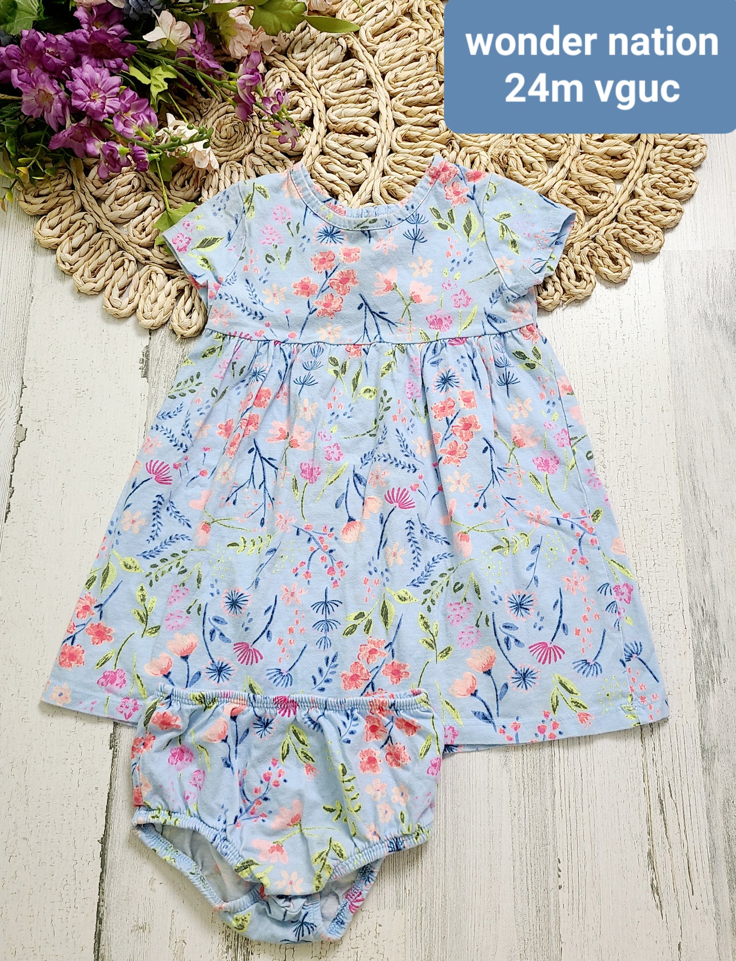 wonder nation blue dress 24m with flowers