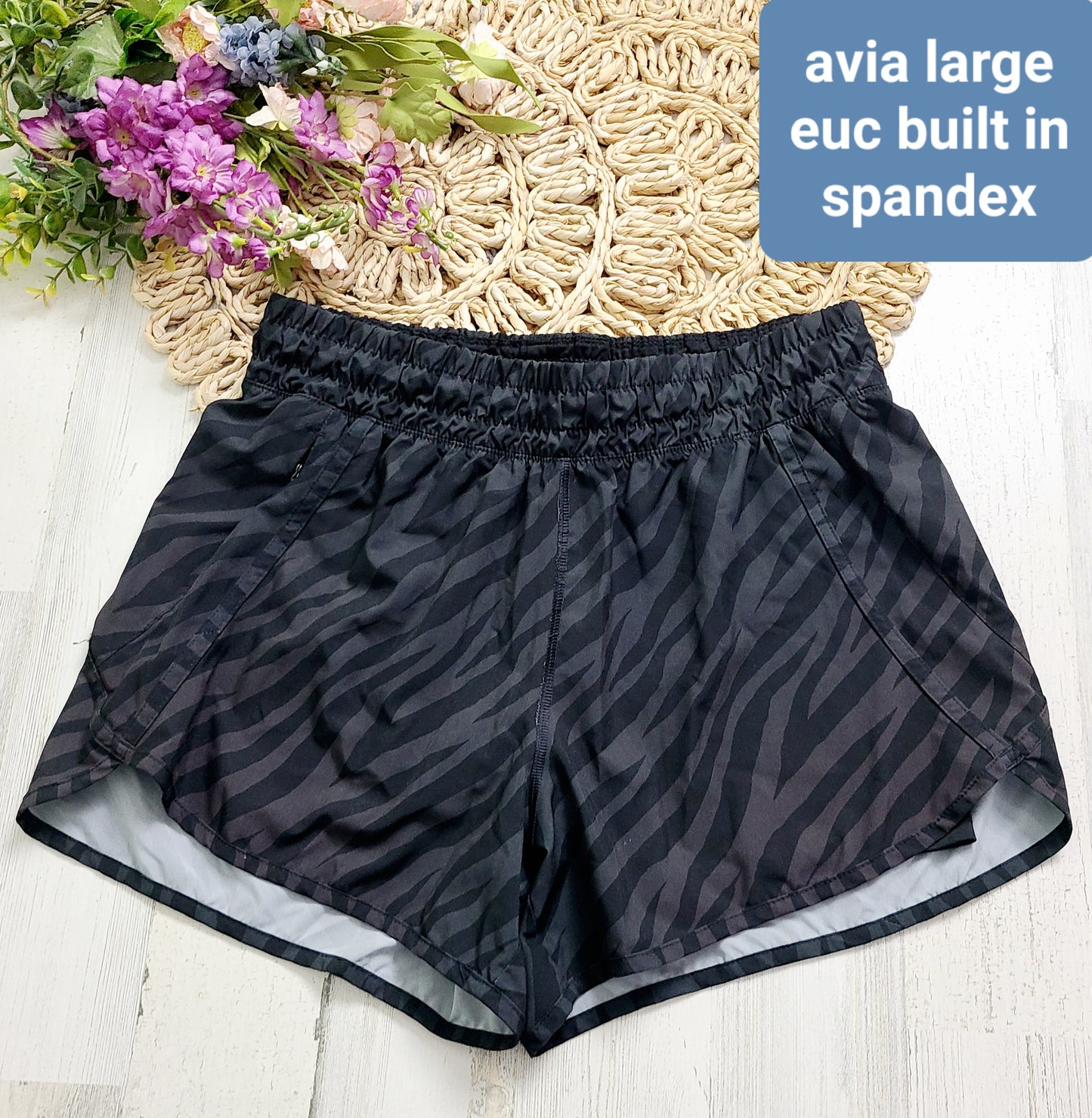 avia zebra print with spandex inside
