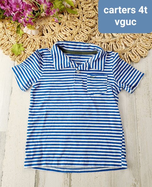 carters blue white stripe 4t