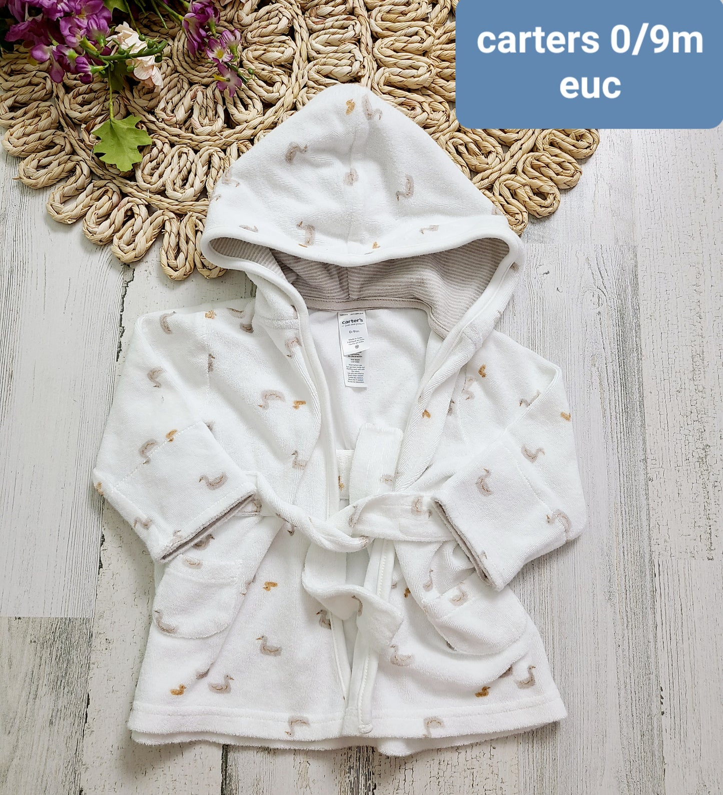 carters white fleece robe