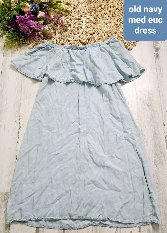 old navy off shoulder chambray dress
