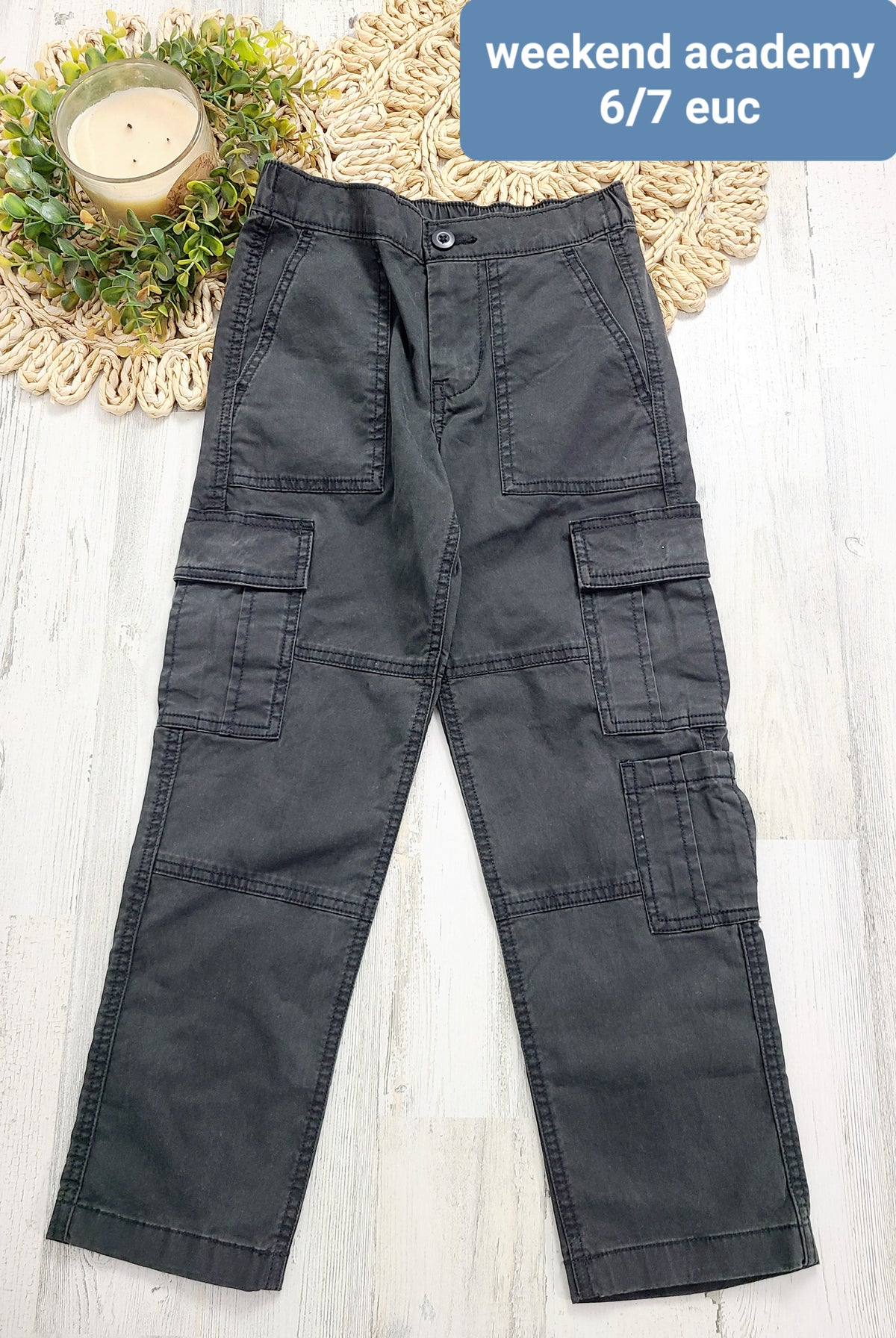 weekend academy charcoal pants