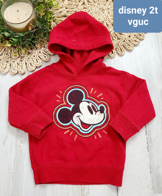 mickey red hoodie disney 2t