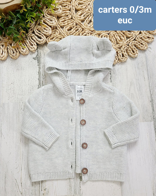 sweater with ears carters baby gray