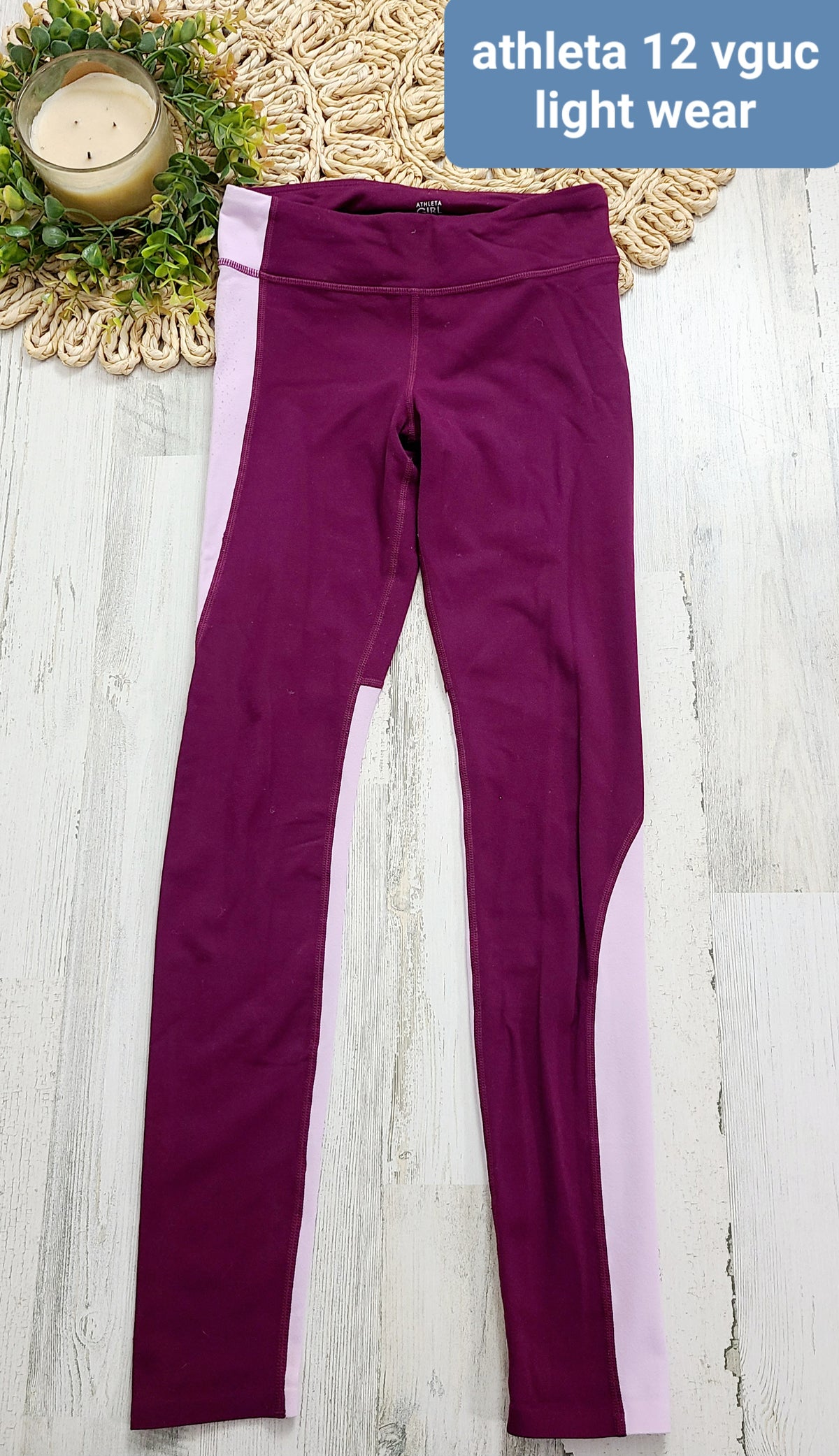 pink and maroon leggings athleta