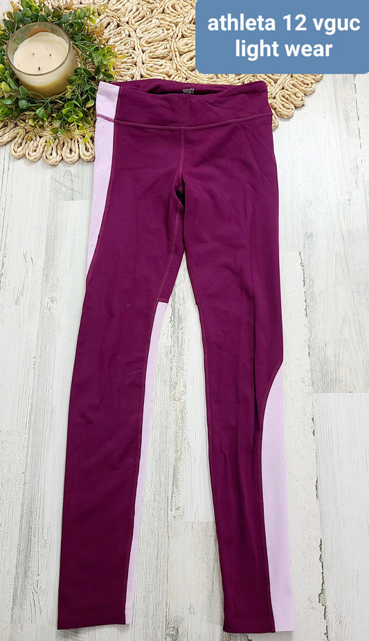 pink and maroon leggings athleta