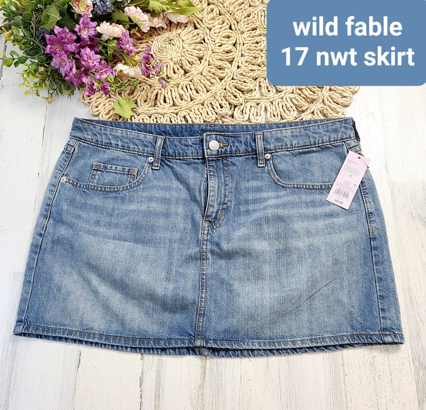 new wild fable jean skirt
